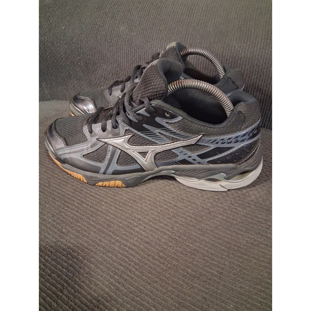 Mizuno Volleyball Shoes Wave Bolt 4‎ Womens Size 9.5 Sneakers Black Gray Silver